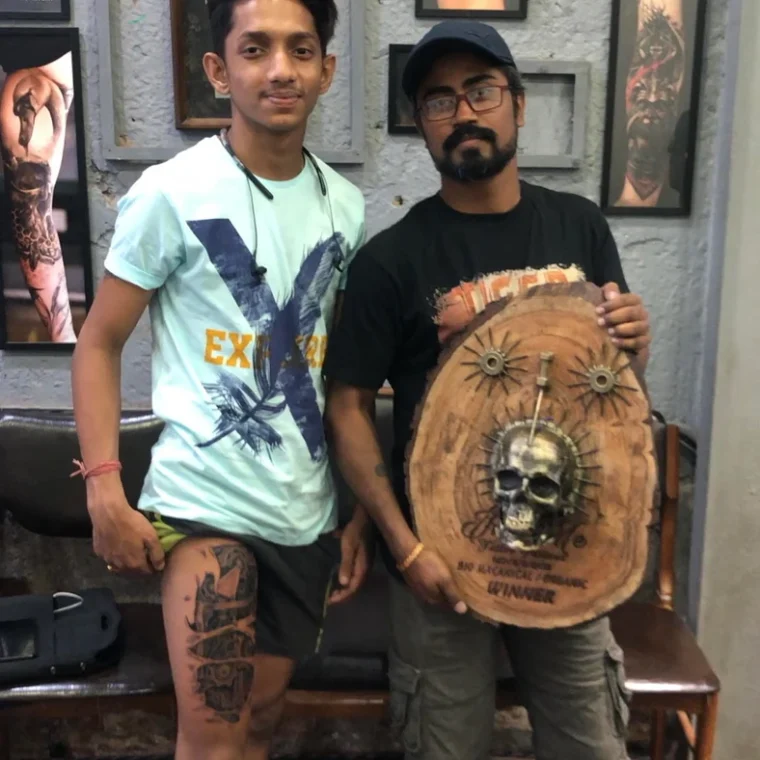 Winner at InkMe Tattoo Festival - Aliens Tattoo - Debarshi Roy Chaudhry